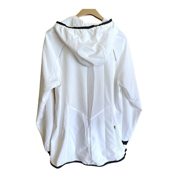 Champion Lightweight Polyester Jacket White/Black Trim Womens Size Medium ECU - Picture 3 of 12